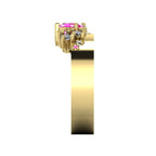 Crystallised Pink Sapphire & Diamond Yellow Gold Ring