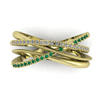 Eternal Infinity Emerald & Diamond Eternity Ring Yellow Gold