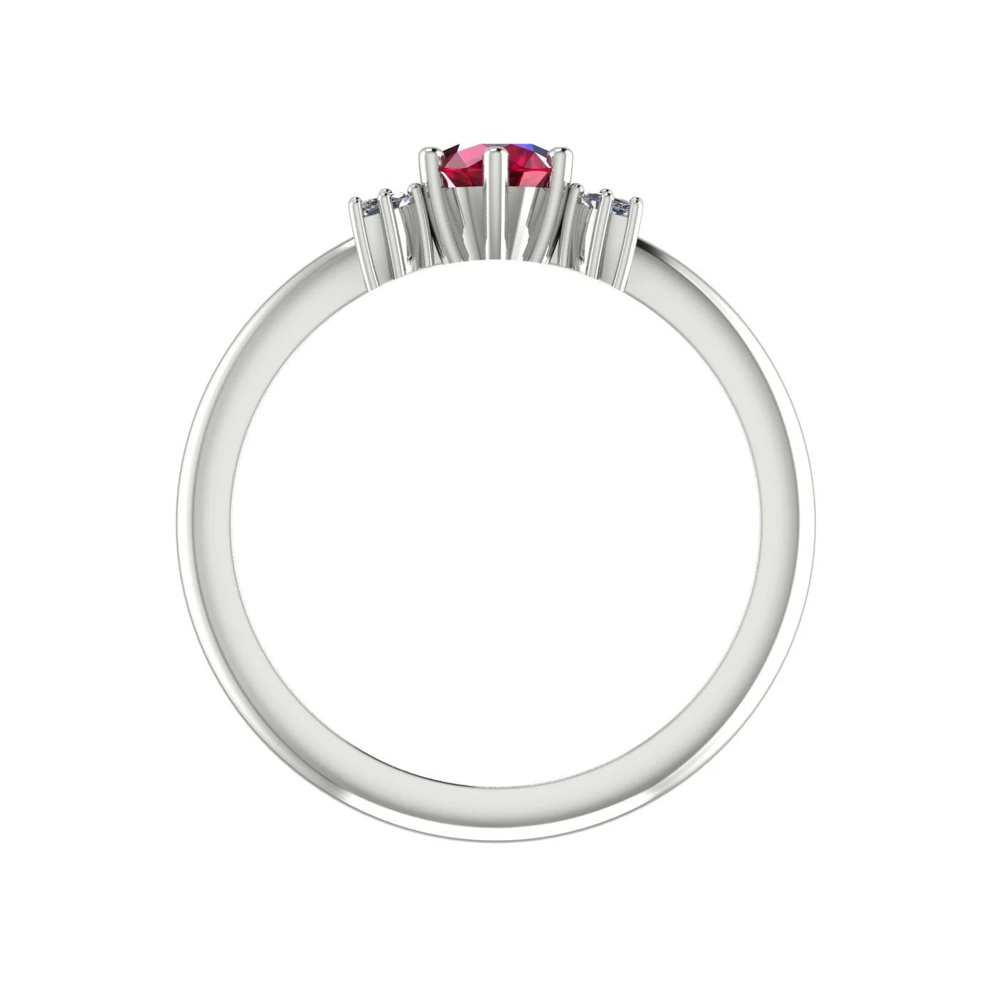 Flutterby: Ruby & Diamond Butterfly Ring in Platinum & White Gold