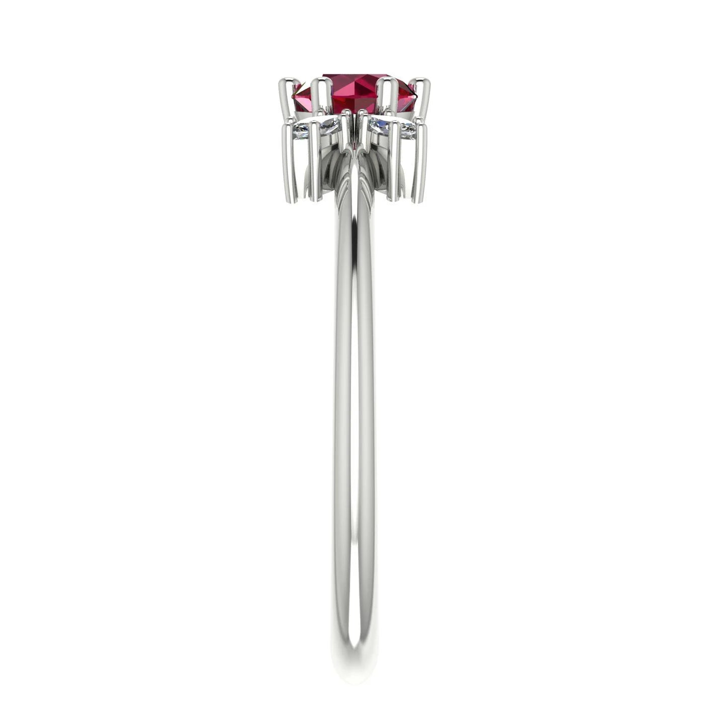 Flutterby: Ruby & Diamond Butterfly Ring in Platinum & White Gold