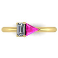 Elektra Toi Et Moi Geometric Pink Sapphire, Diamond & Yellow Gold Ring