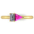 Elektra Toi Et Moi Geometric Pink Sapphire, Diamond & Yellow Gold Ring