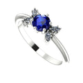Flutterby: Blue Sapphire & Diamond Ring in Platinum & White Gold