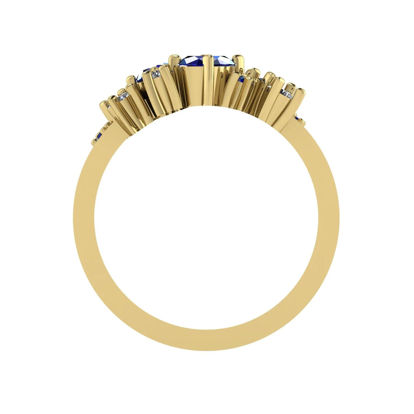 Crystallised Sapphire & Diamond Yellow Gold Ring