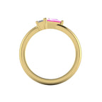 Elektra Toi Et Moi Geometric Pink Sapphire, Diamond & Yellow Gold Ring