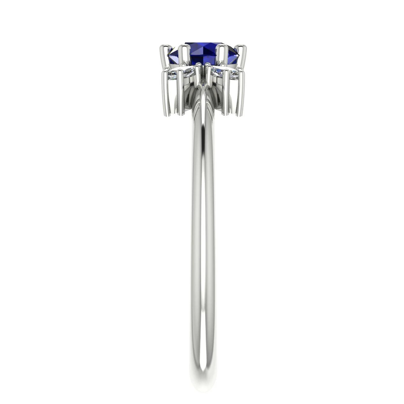 Flutterby: Blue Sapphire & Diamond Ring in Platinum & White Gold