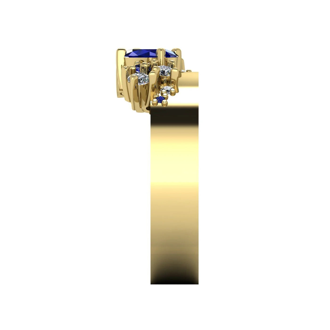 Crystallised Sapphire & Diamond Yellow Gold Ring