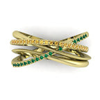 Eternal Infinity Emerald & Yellow Sapphire Eternity Ring Yellow Gold