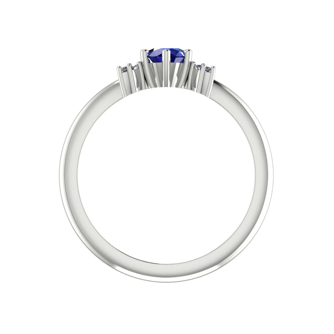 Flutterby: Blue Sapphire & Diamond Ring in Platinum & White Gold