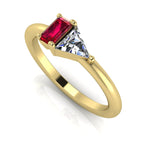Elektra Toi Et Moi Geometric Ruby, Diamond & Yellow Gold Ring