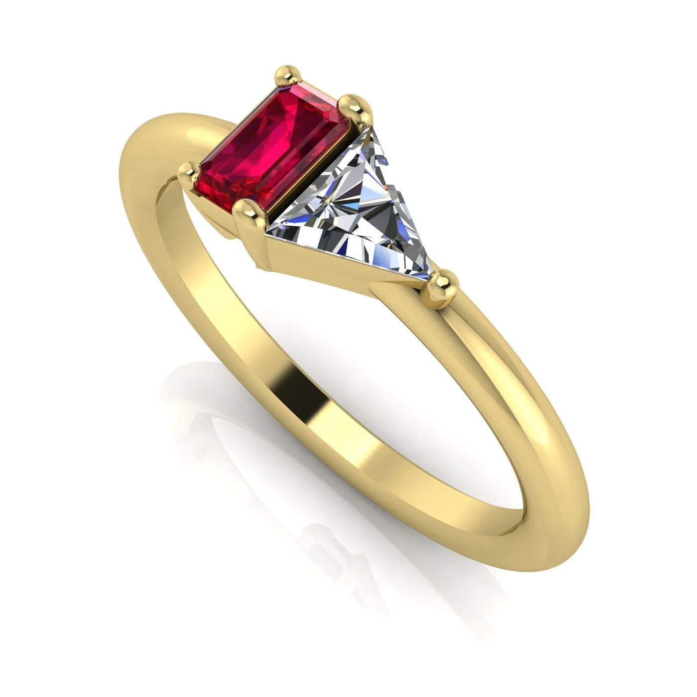 Elektra Toi Et Moi Geometric Ruby, Diamond & Yellow Gold Ring