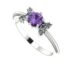 Flutterby: Lavender Sapphire & Diamond Ring in Platinum & White Gold