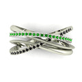 Eternal Infinity Green & Black Eternity Ring White Gold