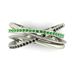 Eternal Infinity Green & Black Eternity Ring White Gold