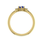 Flutterby: Blue Sapphire & Diamond Ring in Yellow Gold