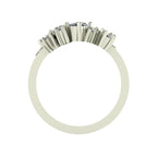 Crystallised Diamond Asymmetrical Cluster Wide Band Ring -  White Gold or Platinum