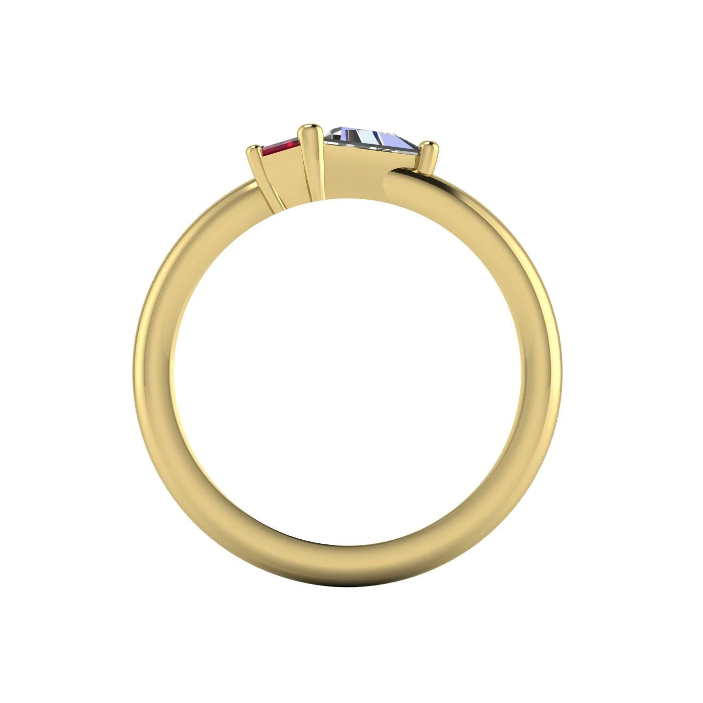 Elektra Toi Et Moi Geometric Ruby, Diamond & Yellow Gold Ring