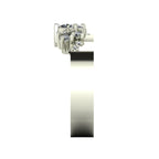 Crystallised Diamond Asymmetrical Cluster Wide Band Ring -  White Gold or Platinum