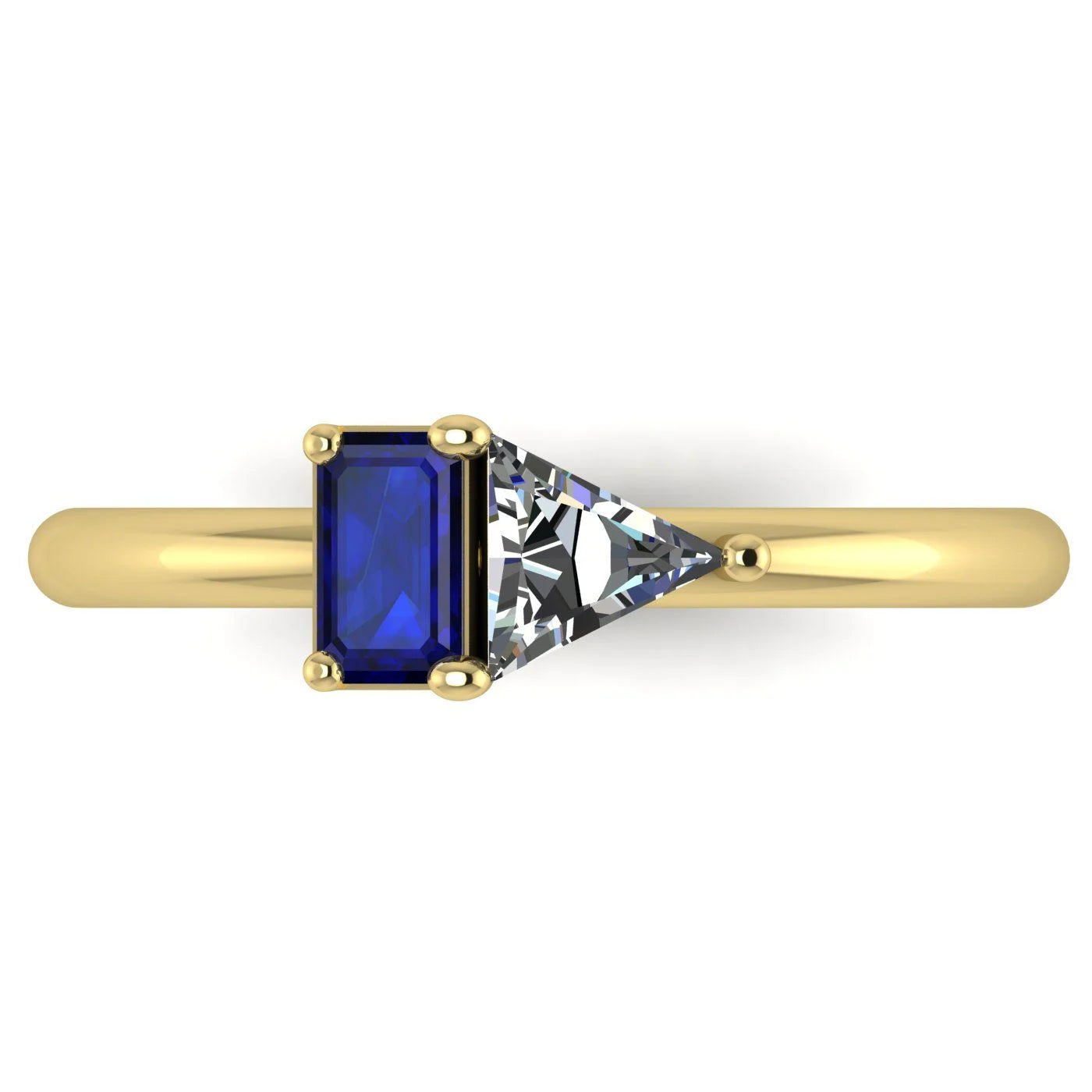 Elektra Toi Et Moi Geometric Sapphire, Diamond & Yellow Gold Ring
