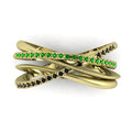 Eternal Infinity Green & Black Eternity Ring Yellow Gold