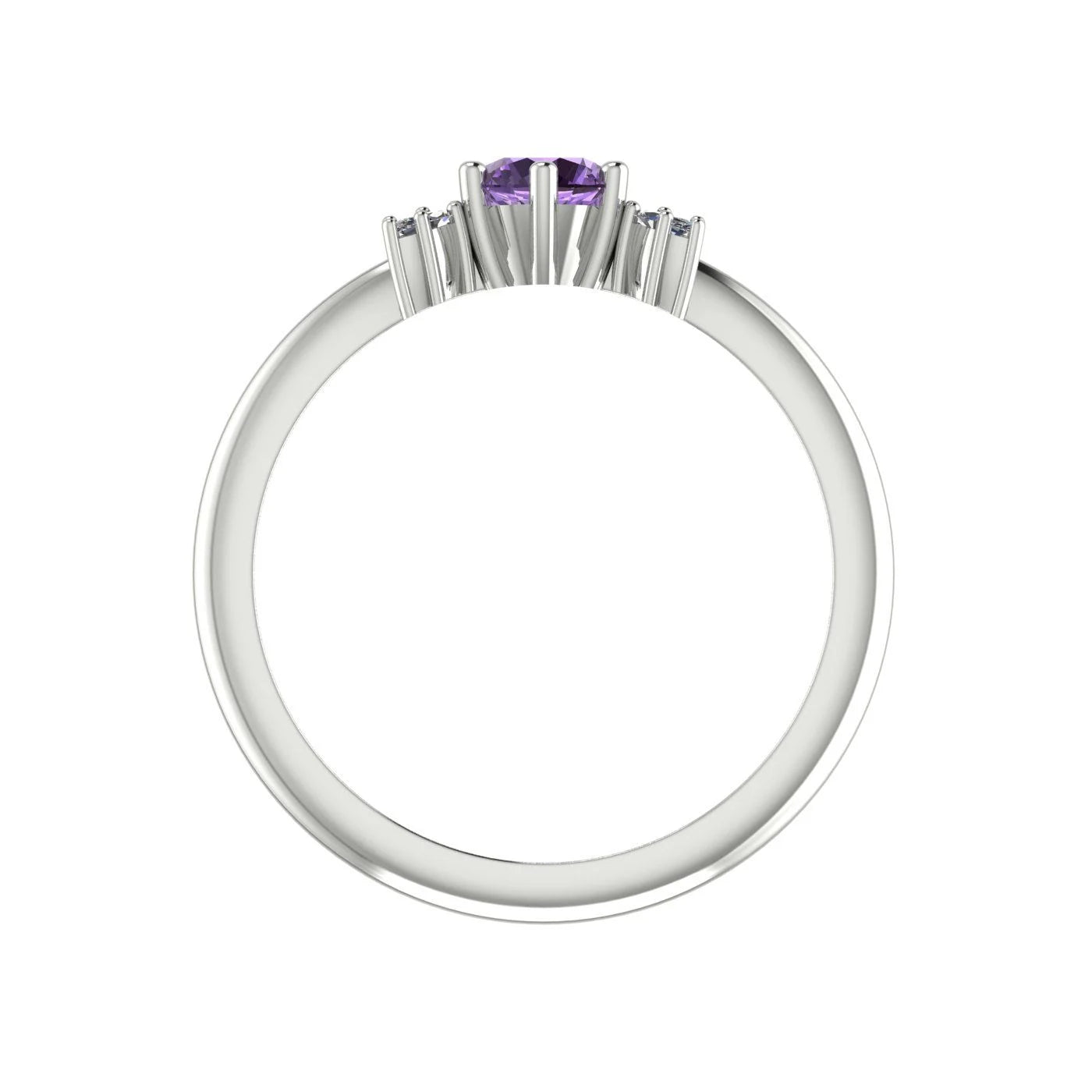 Flutterby: Lavender Sapphire & Diamond Ring in Platinum & White Gold