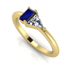 Elektra Toi Et Moi Geometric Sapphire, Diamond & Yellow Gold Ring