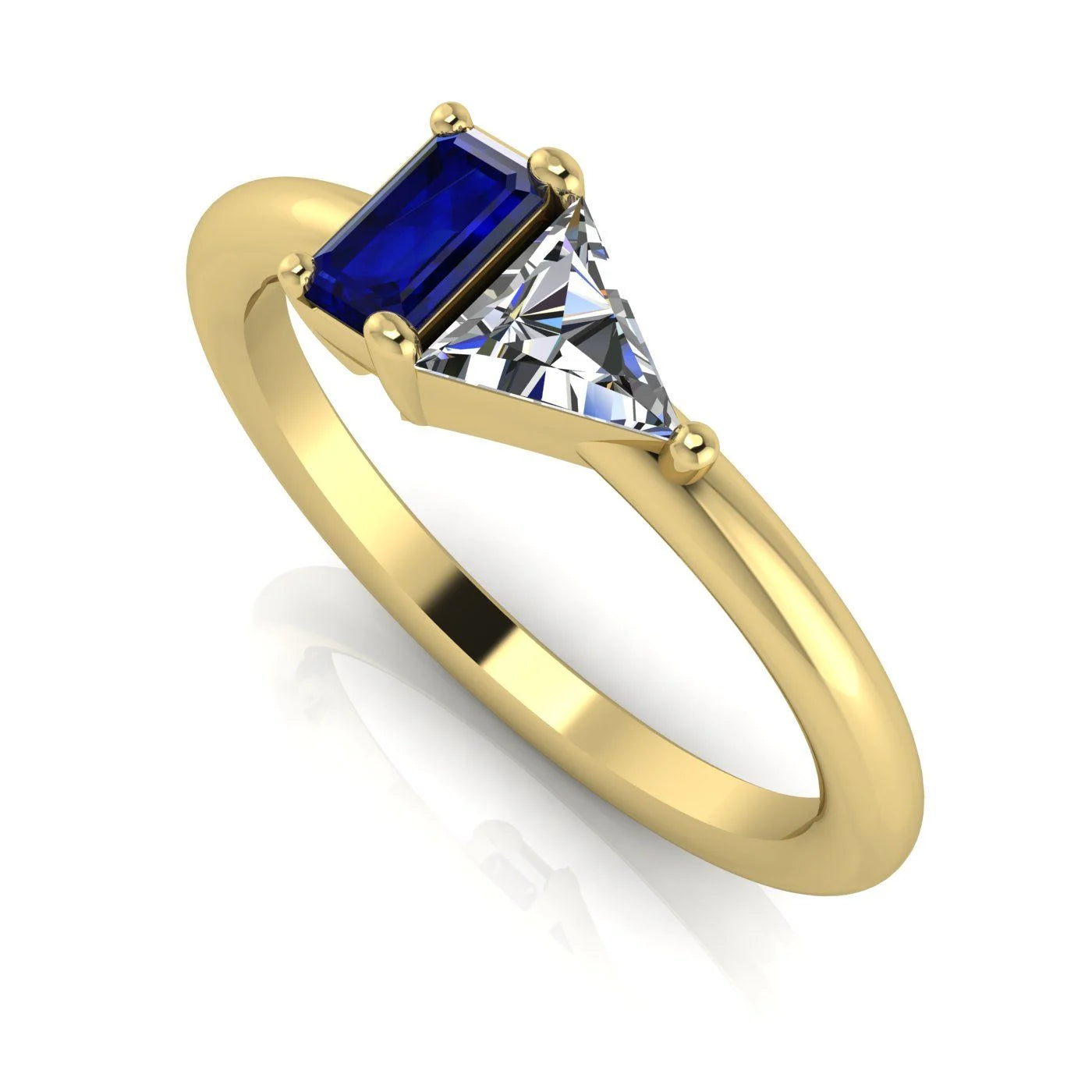 Elektra Toi Et Moi Geometric Sapphire, Diamond & Yellow Gold Ring