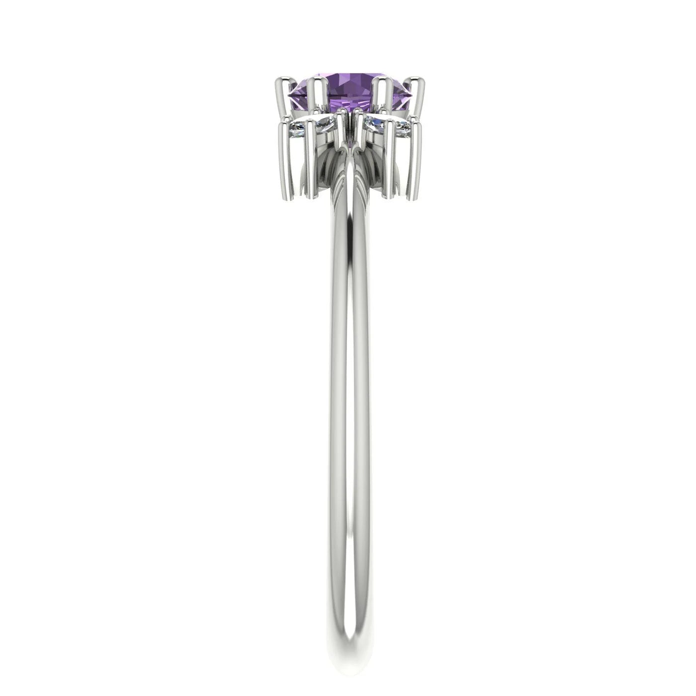 Flutterby: Violet & Pink Sapphire Ring in Platinum & White Gold
