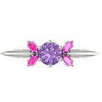Flutterby: Violet & Pink Sapphire Ring in Platinum & White Gold