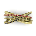 Eternal Infinity Ruby & Black Diamond Yellow Gold Eternity Ring