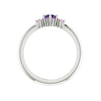 Flutterby: Violet & Pink Sapphire Ring in Platinum & White Gold