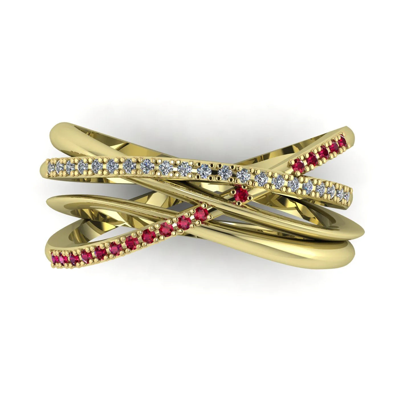 Eternal Infinity Ruby & Diamond Yellow Gold Eternity Ring
