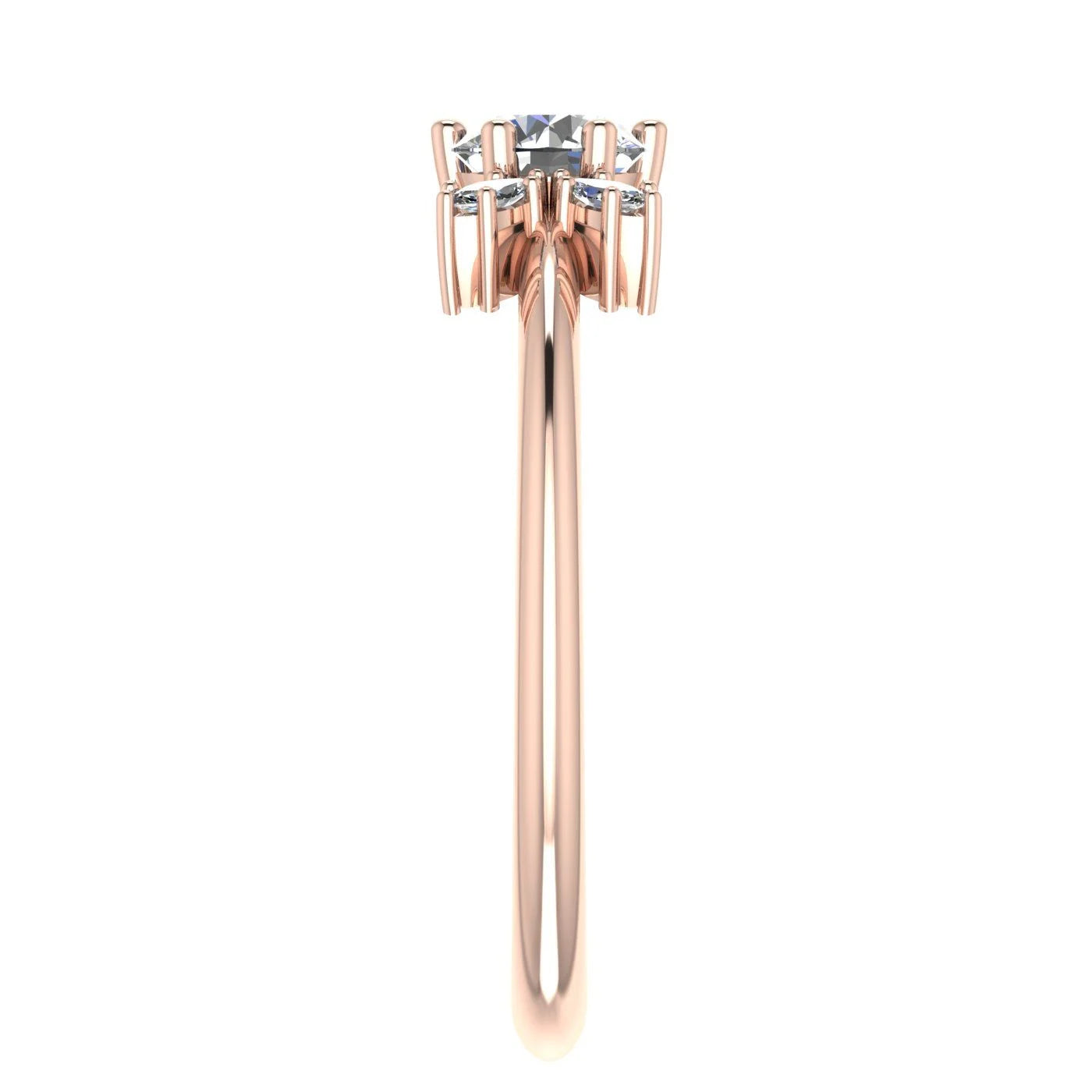 Flutterby: Diamond Butterfly Cluster Ring in Rose Gold