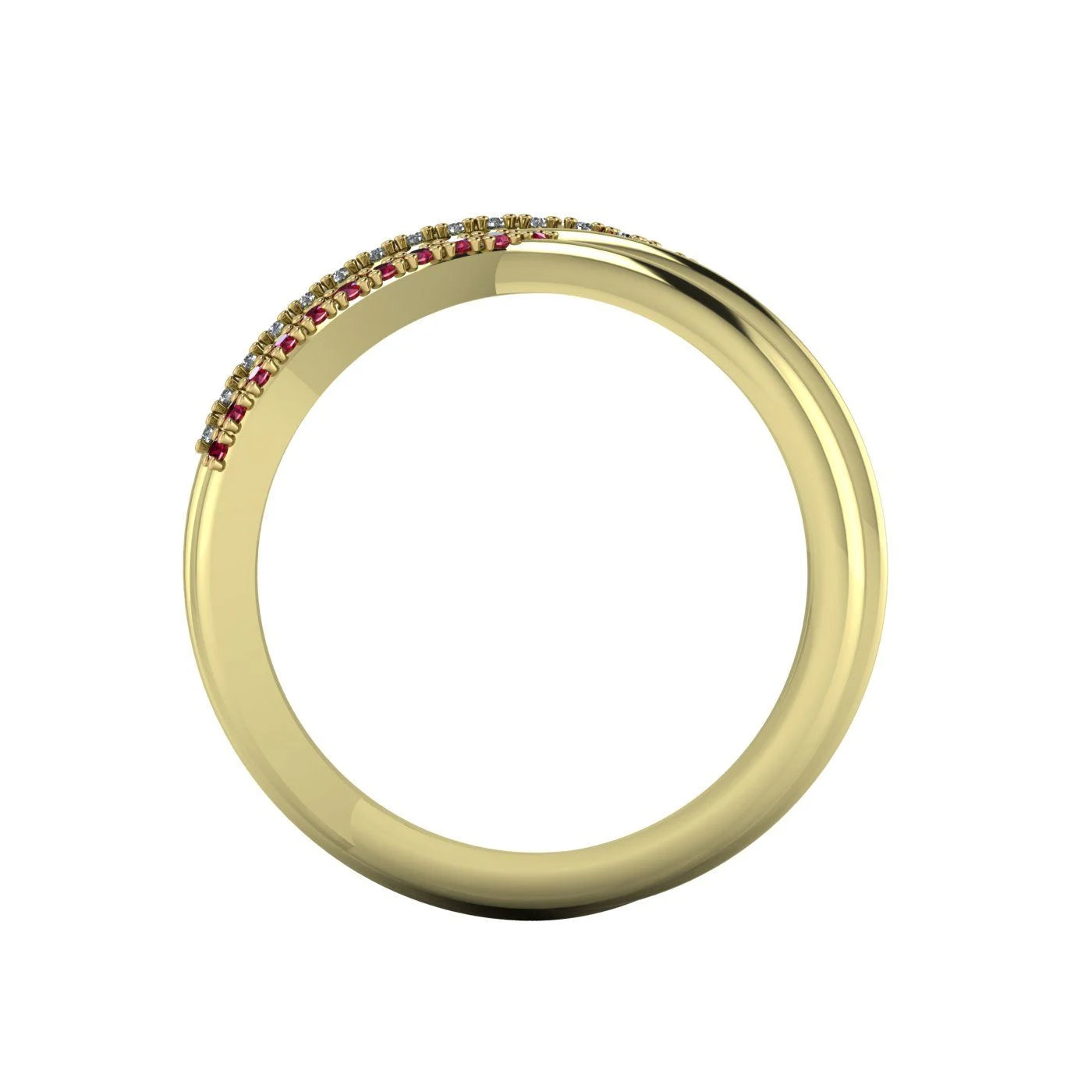 Eternal Infinity Ruby & Diamond Yellow Gold Eternity Ring