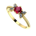 Flutterby: Ruby & Diamond Butterfly Ring in Yellow Gold