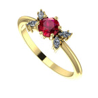 Flutterby: Ruby & Diamond Butterfly Ring in Yellow Gold
