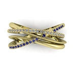 Eternal Infinity Sapphire & Diamond Yellow Gold Eternity Ring