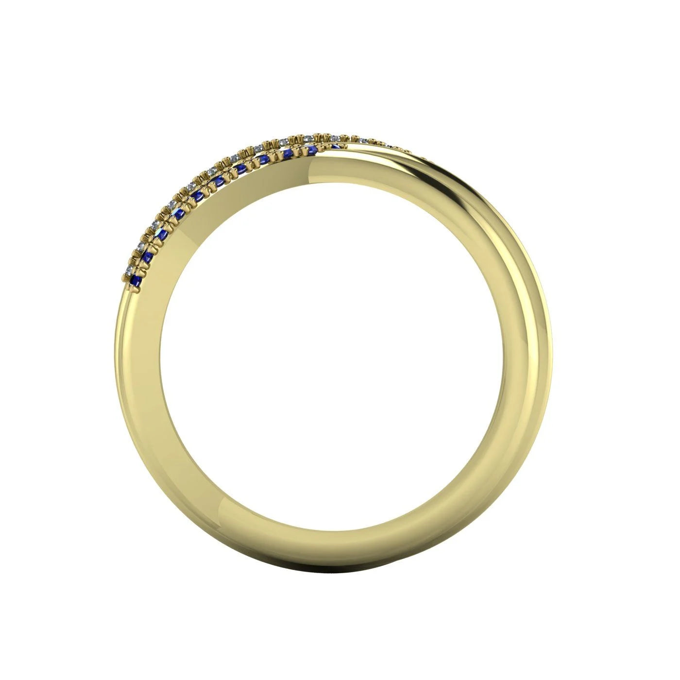 Eternal Infinity Sapphire & Diamond Yellow Gold Eternity Ring