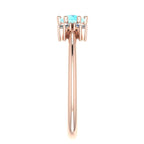 Flutterby: Aquamarine & Diamond Cluster Ring in Rose Gold