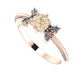 Flutterby: Champagne Diamond Butterfly Ring in Rose Gold