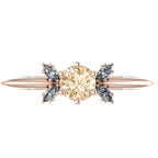 Flutterby: Champagne Diamond Butterfly Ring in Rose Gold