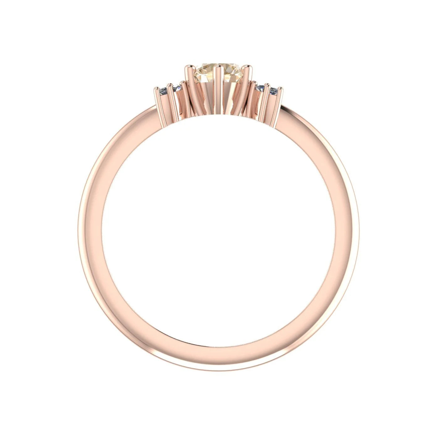 Flutterby: Champagne Diamond Butterfly Ring in Rose Gold