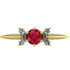 Flutterby: Ruby & Diamond Butterfly Ring in Yellow Gold