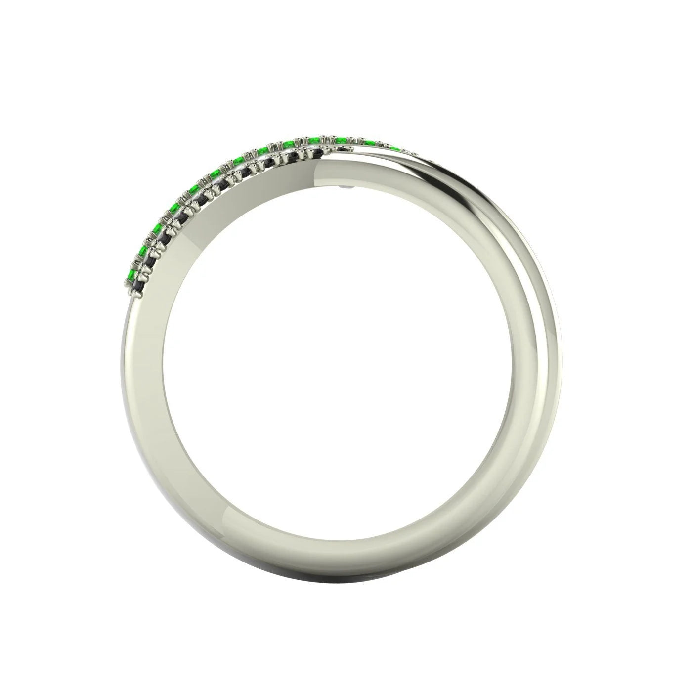 Eternal Infinity Green & Black Eternity Ring White Gold