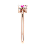 Flutterby: Pink Sapphire & Diamond Ring in Rose Gold