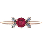 Flutterby: Ruby & Diamond Butterfly Ring in Rose Gold