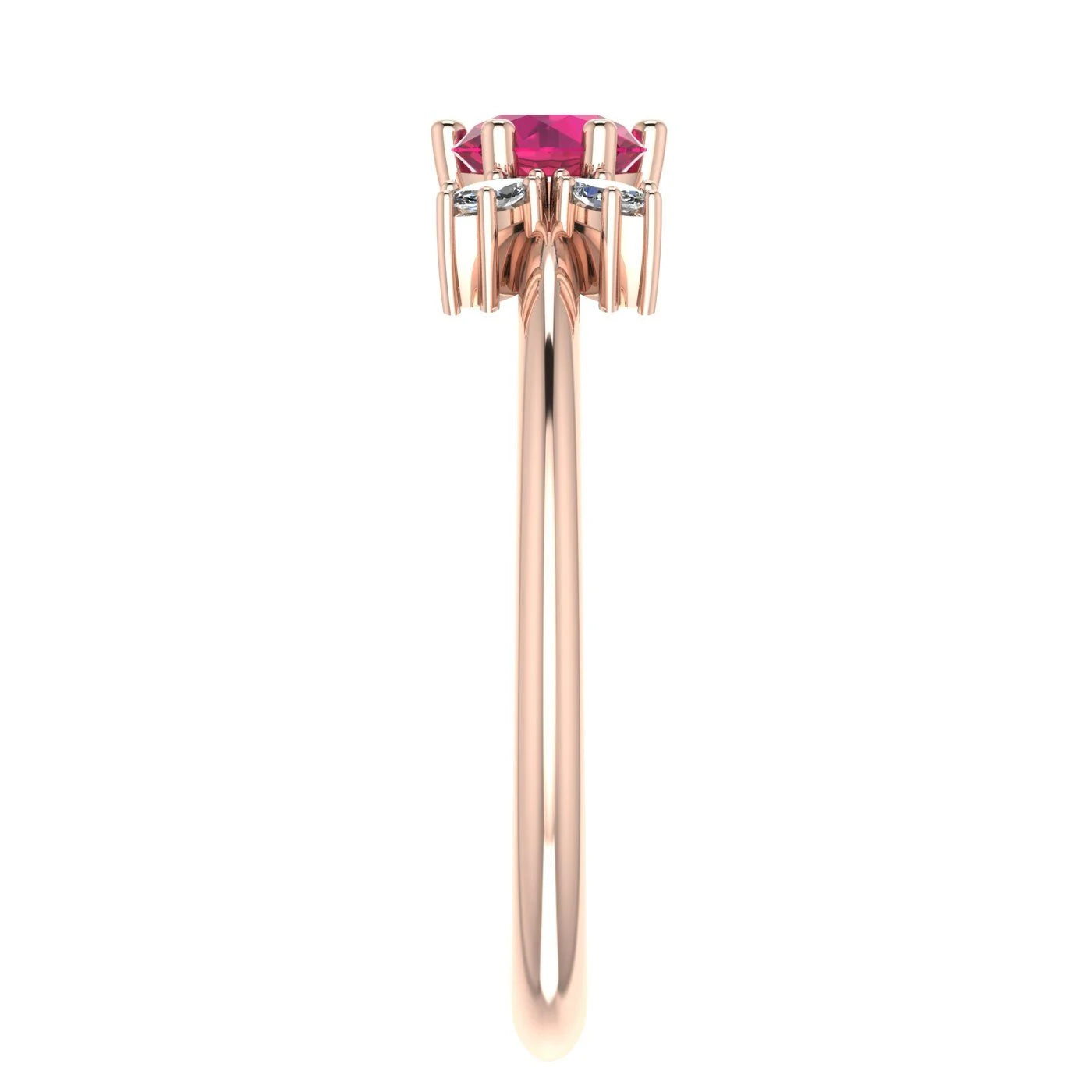 Flutterby: Ruby & Diamond Butterfly Ring in Rose Gold