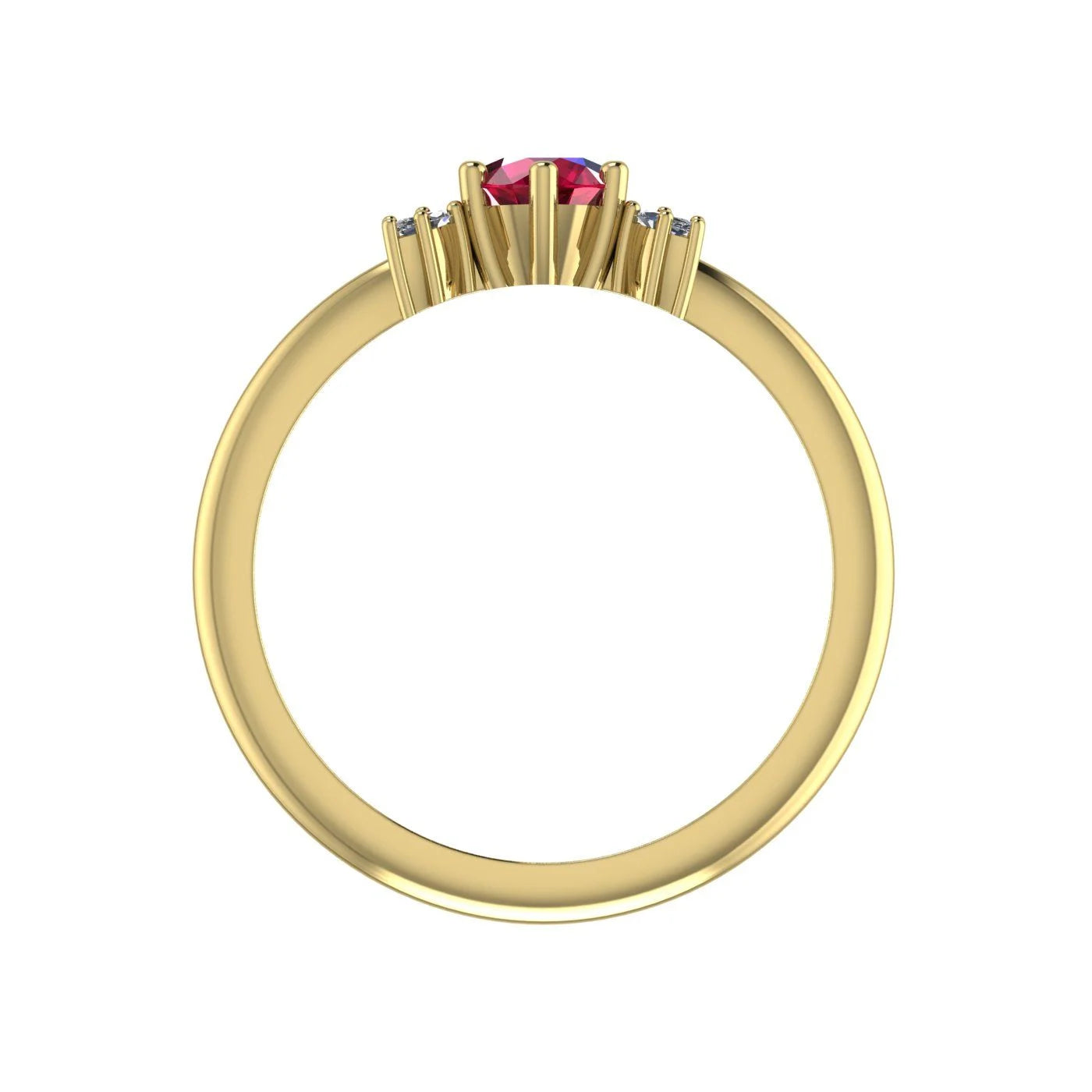 Flutterby: Ruby & Diamond Butterfly Ring in Yellow Gold