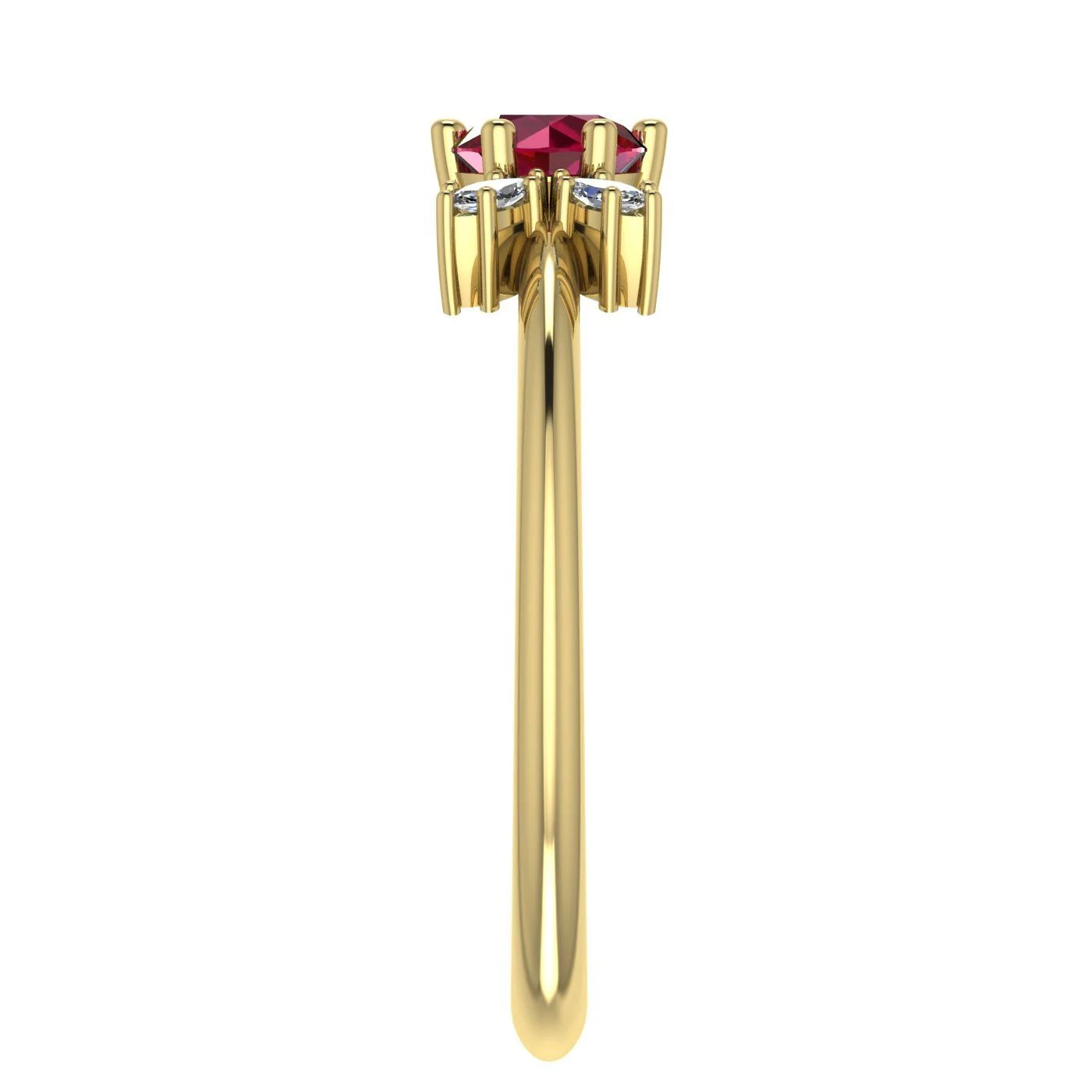 Flutterby: Ruby & Diamond Butterfly Ring in Yellow Gold