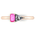 Elektra Toi Et Moi Geometric Pink Sapphire, Diamond & Rose Gold Ring